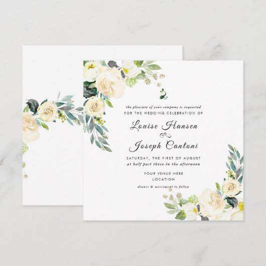 Waterverf Ivory Flowers Blue Gum Eucalyptus Kaart (Voorkant / Achterkant)