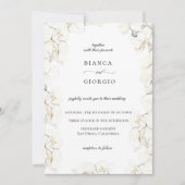 Waterverf Ivory Orchid Lijst Weddenschap Kaart (Voorkant)