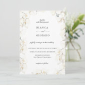 Waterverf Ivory Orchid Lijst Weddenschap Kaart (Staand voorkant)