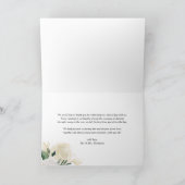 Waterverf Ivory Peonies en Gold Glitter Wedding Bedankkaart (Binnen)