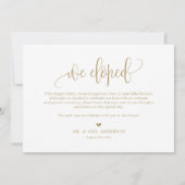 Waterverf Ivory Peony en Roos Elopement Aankondiging (Achterkant)