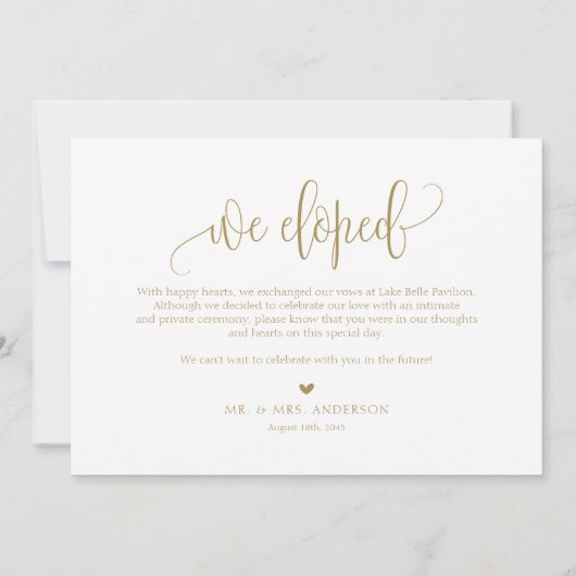 Waterverf Ivory Peony en Roos Elopement Aankondiging (Achterkant)