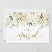 Waterverf Ivory Peony en Roos Gehuwd Aankondiging (Voorkant)