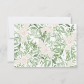 Waterverf Ivory Roos Floral Wedding RSVP Kaartje (Achterkant)