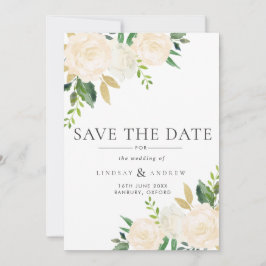 Waterverf Ivory Rozen Wedding Save The Date