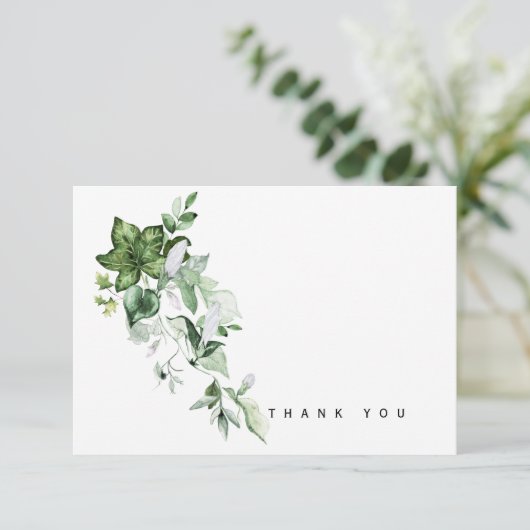 Waterverf Ivy Bereavement Dank u Bedankkaart (Staand voorkant)