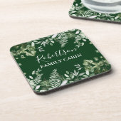 Waterverf Ivy Ferns Sage Family Cabin Green Bier Onderzetter (Linkerzijde)