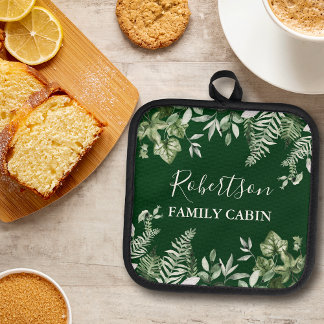 Waterverf Ivy Ferns Sage Family Cabin Green Pannenlap