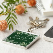 Waterverf Ivy Ferns Sage Family Cabin Green Sleutelhanger (Zijkant)