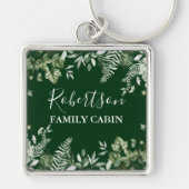 Waterverf Ivy Ferns Sage Family Cabin Green Sleutelhanger (Voorkant)