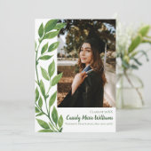 Waterverf Ivy Green Plant Afstuderen Aankondiging (Staand voorkant)