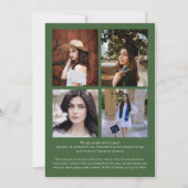 Waterverf Ivy Green Plant Afstuderen Aankondiging (Achterkant)