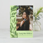 Waterverf Ivy Green Plant Afstuderen Aankondiging (Staand voorkant)