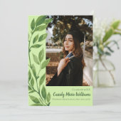 Waterverf Ivy Green Plant Afstuderen bekendmaking Kaart (Staand voorkant)