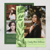 Waterverf Ivy Green Plant Afstuderen bekendmaking Kaart (Voorkant / Achterkant)