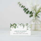 Waterverf Ivy Greenery Wedding Registry Informatiekaartje (Staand voorkant)