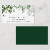 Waterverf Ivy Greenery Wedding Registry Informatiekaartje (Voorkant / Achterkant)