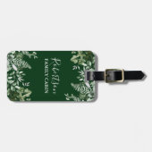 Waterverf Ivy Sage Ferns Family Cabin Green Bagagelabel (Voorkant horizontaal)