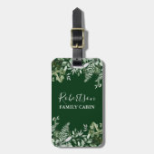 Waterverf Ivy Sage Ferns Family Cabin Green Bagagelabel (Voorkant verticaal)