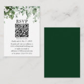Waterverf Ivy Sage Ferns Green Wedding QR RSVP Informatiekaartje (Voorkant / Achterkant)
