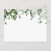 Waterverf Ivy Sage Ferns Wedding Details Kaart (Achterkant)