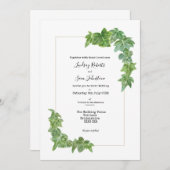 Waterverf Ivy Trim Wedding Invitation Kaart (Voorkant / Achterkant)
