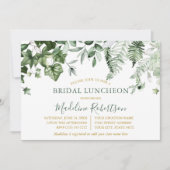 Waterverf Ivy Varen Sage Groen Goud Bruids Lunch Kaart (Voorkant)