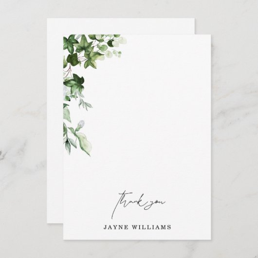 Waterverf Ivy Vrijgezellenfeest Dank u Kaart (Voorkant / Achterkant)