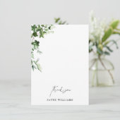 Waterverf Ivy Vrijgezellenfeest Dank u Kaart (Staand voorkant)