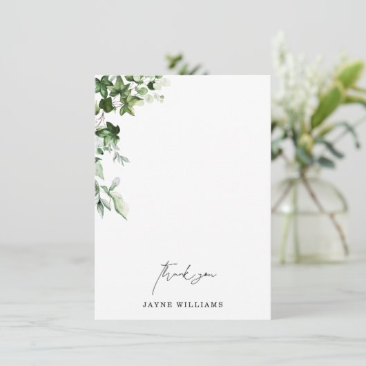 Waterverf Ivy Vrijgezellenfeest Dank u Kaart (Staand voorkant)