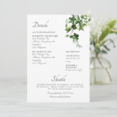 Waterverf Ivy Wedding Invitation Enclosure Kaart (Staand voorkant)