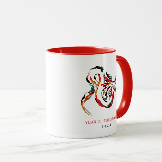 Waterverf Jaar van de Draak Mok (Voorkant rechts)