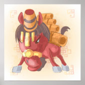 Waterverf jaar van de paarden, Samurai Poster (Voorkant)