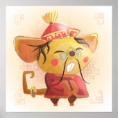 Waterverf Jaar van de Rat, Scholar Poster (Voorkant)