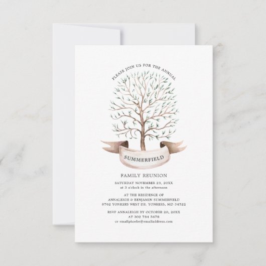 Waterverf Jaarlijkse hereniging over moderne bomen Kaart (Voorkant)