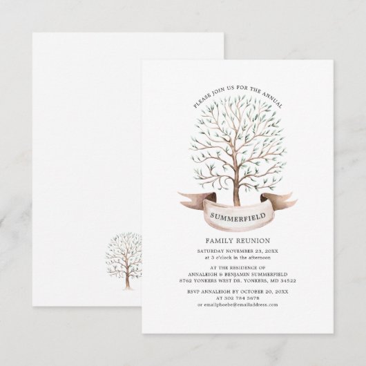 Waterverf Jaarlijkse hereniging over moderne bomen Kaart (Voorkant / Achterkant)