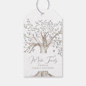 Waterverf jaarreünie over gezinsstructuur cadeaulabel (Achterkant)