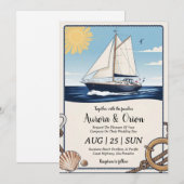 waterverf jacht huwelijksuitnodigingen kaart (Voorkant / Achterkant)