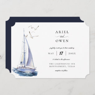 Waterverf Jacht Nautical Theme Weddenschap Kaart