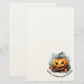 Waterverf Jack-o-lantaarn Briefpapier (Voorkant / Achterkant)