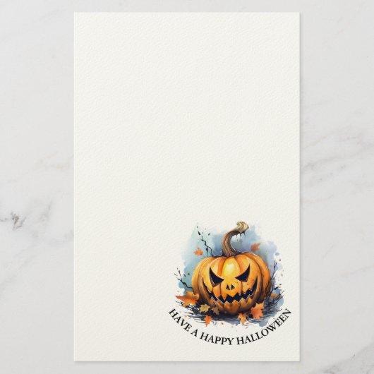 Waterverf Jack-o-lantaarn Briefpapier (Voorkant)