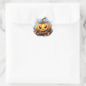 Waterverf Jack-o-lantaarn Ronde Sticker (Tas)
