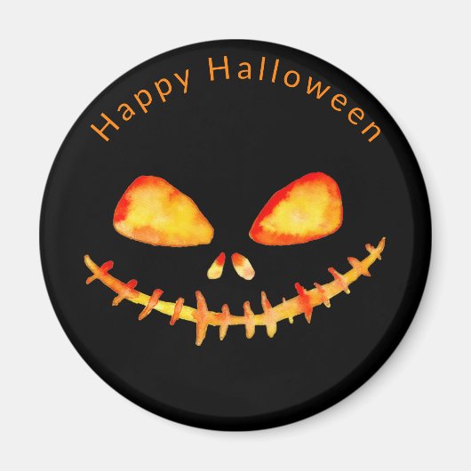Waterverf Jack O' Lantern Face Halloween Magneet (Voorkant)