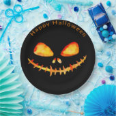 Waterverf Jack O' Lantern Face Halloween Papieren Bordje (Feest)