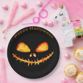 Waterverf Jack O' Lantern Face Halloween Papieren Bordje (Feest)