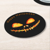 Waterverf Jack O' Lantern Face Halloween Ronde Kartonnen Onderzetter (Gebogen)