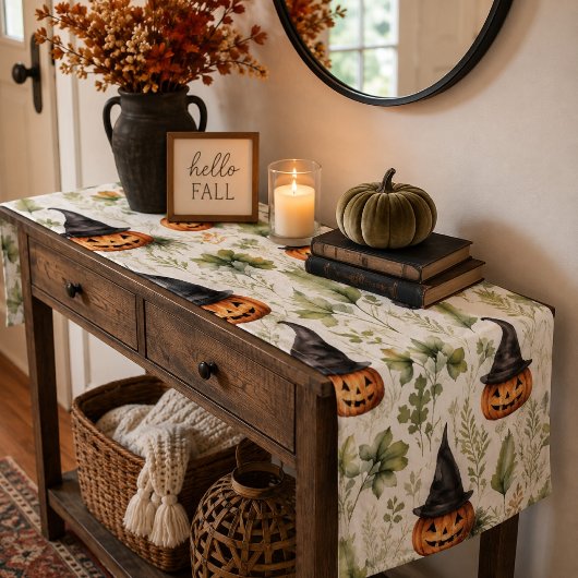 Waterverf Jack O' Lantern Halloween Korte Tafelloper