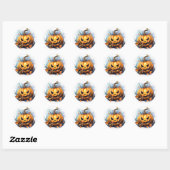 Waterverf Jack-o-lantern Ronde Sticker (Vel)