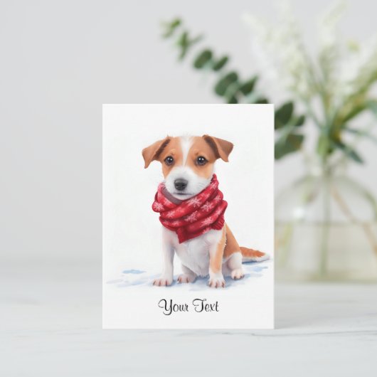 Waterverf Jack Russell Terrier Puppy Dog Briefkaart (Staand voorkant)