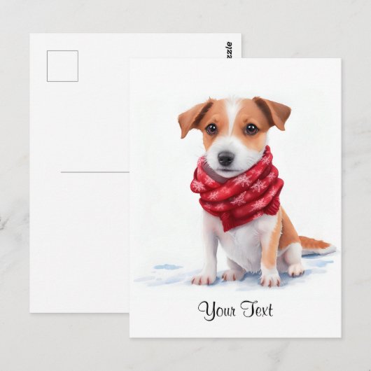 Waterverf Jack Russell Terrier Puppy Dog Briefkaart (Voorkant / Achterkant)